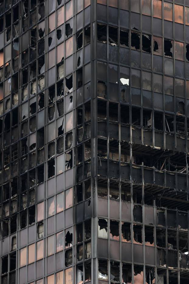 Zagreb: Vjesnikov neboder tjedan nakon požara, očevid je u tijeku