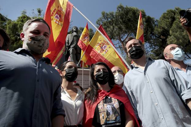 Madrid, Spain; 13.06.2021.- Santiago Abascal (L) leader of Vox the...