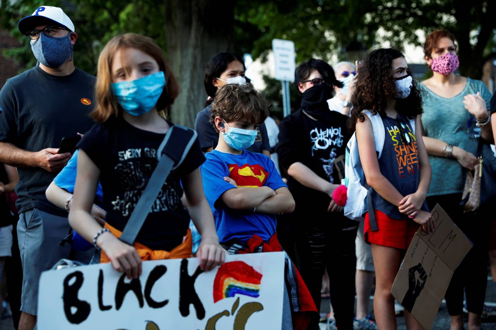 Protests against the death in Minneapolis police custody of George Floyd in New York