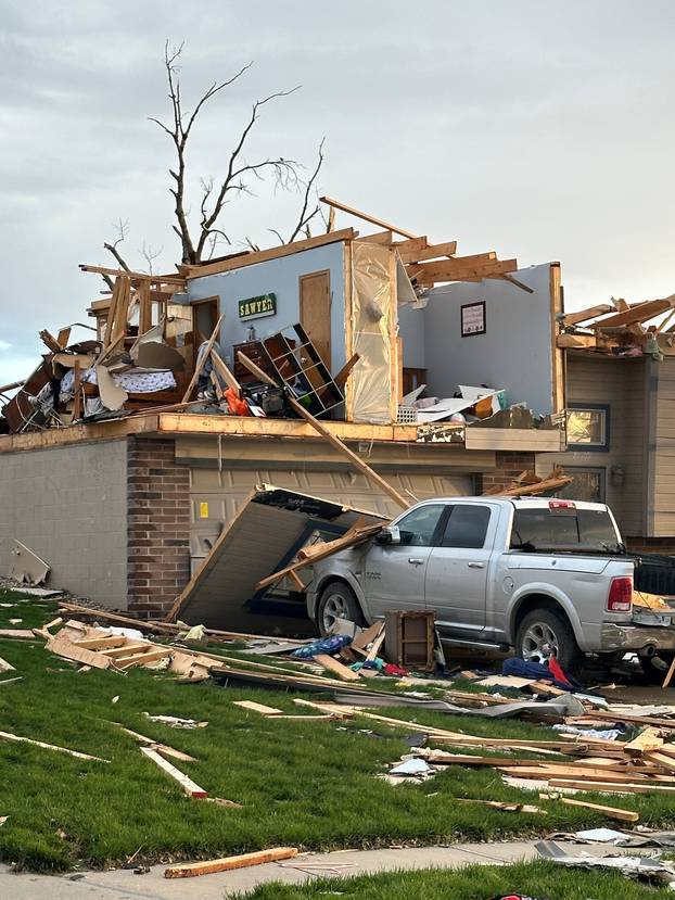 Aftermath of tornado in Omaha
