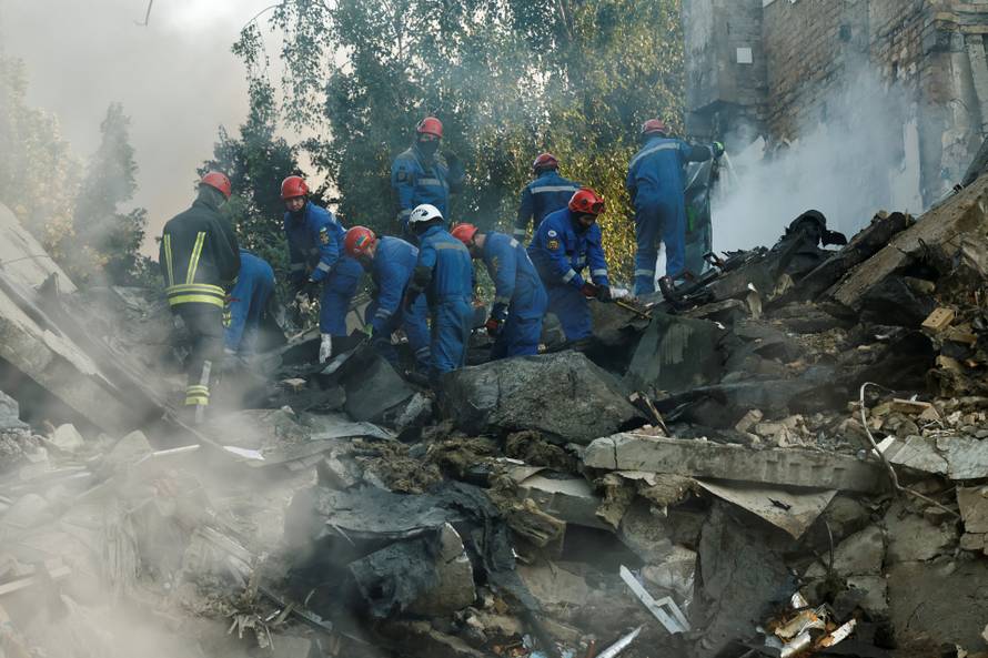 Aftermath of Russian drone and missile attacks in Kyiv