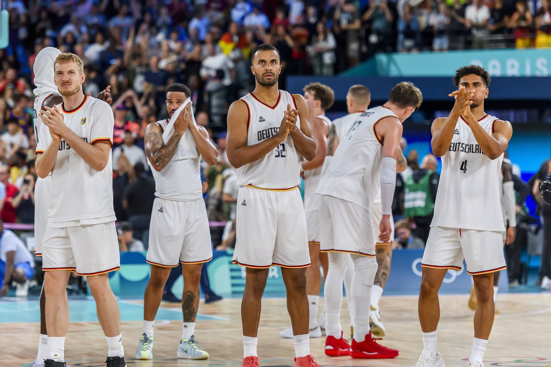 FRA, Olympische Sommerspiele Paris 2024, 
Basketball, Spiel um Platz 3 , Deutschland (GER) vs Serbien (SRB) 