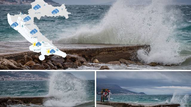 VIDEO Olujno jugo stiglo je u Dalmaciju: Pogledajte scene iz Splita, na snazi žuti meteoalarm