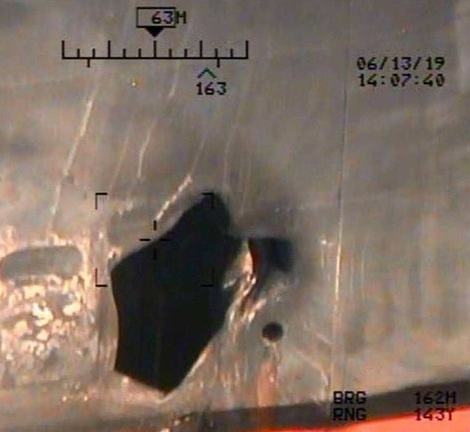 U.S. Pentagon in Washington releases handout imagery that it says shows damage from mines to commercial ships in Gulf of Oman