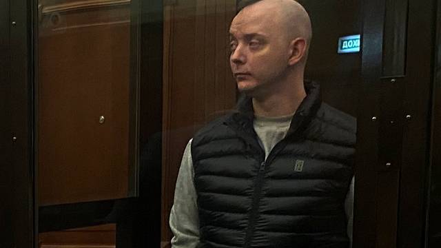 Former journalist Ivan Safronov attends a court hearing in Moscow