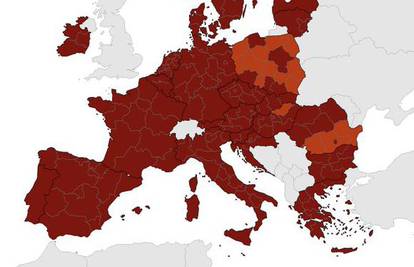 Objavili su novu koronakartu, cijela Europa tamnocrvena