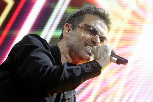 FILE PHOTO: Singer George Michael performs on stage during his "25 Live" world tour at the Bercy stadium in Paris