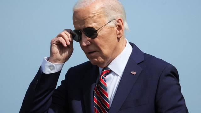 U.S. President Joe Biden arrives at Boston Logan International Airport