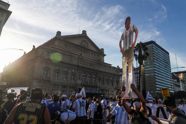 Argentines protest to demand justice after the death of soccer legend Diego Armando Maradona, in Buenos Aires