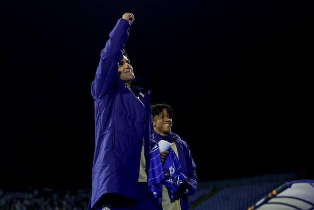 Zagreb: Zagrijavanje igrača uoči početka utakmice GNK Dinamo - Celta Vigo