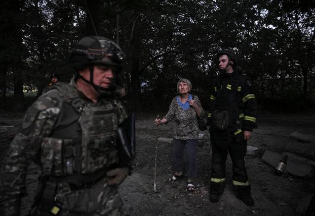 Aftermath of a Russian drone and missile strike in Zaporizhzhia