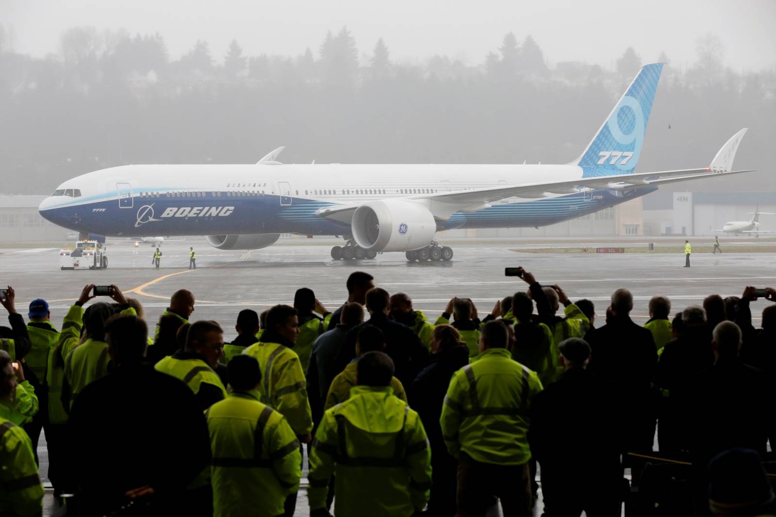 Boeing stages the first flight of its 777X plane in Seattle