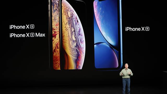 Schiller Senior Vice President, Worldwide Marketing of Apple, speaks about the new Apple iPhone XR at an Apple Inc product launch in Cupertino