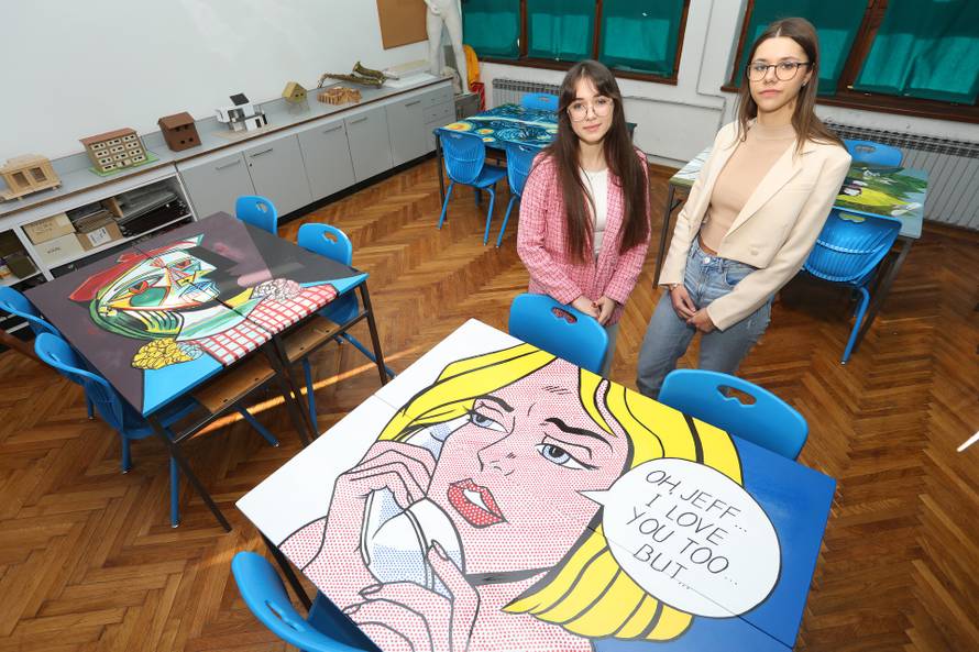 Ogulin: Motivi poznatih slikara na školskim klupama u Gimnaziji Bernardina Frankopana