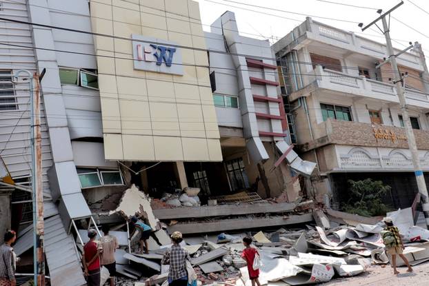 Aftermath of a strong earthquake, in Mandalay