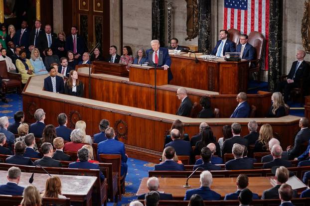 U.S. President Donald Trump delivers the State of the Union address at the U.S. Capitol in Washington D.C.