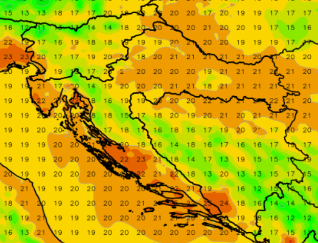 temperatura u srijedu