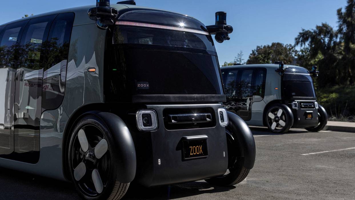 FILE PHOTO: Media tour at the assembly line factory of Zoox, a self-driving vehicle owned by Amazon, in Fremont