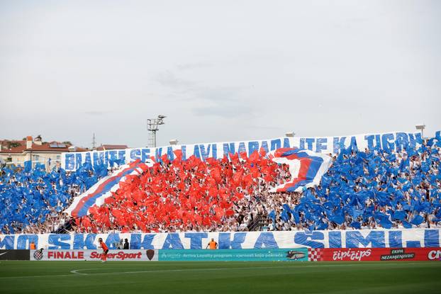 Atmosfera na stadionu tijekom finala SuperSport Hrvatskog nogometnog kupa između Hajduka i Šibenika
