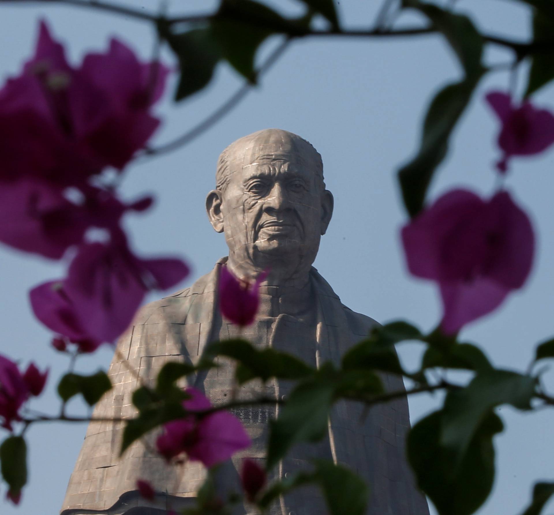 General view of the "Statue of Unity" portraying Sardar Vallabhbhai Patel, one of the founding fathers of India, during its inauguration in Kevadia