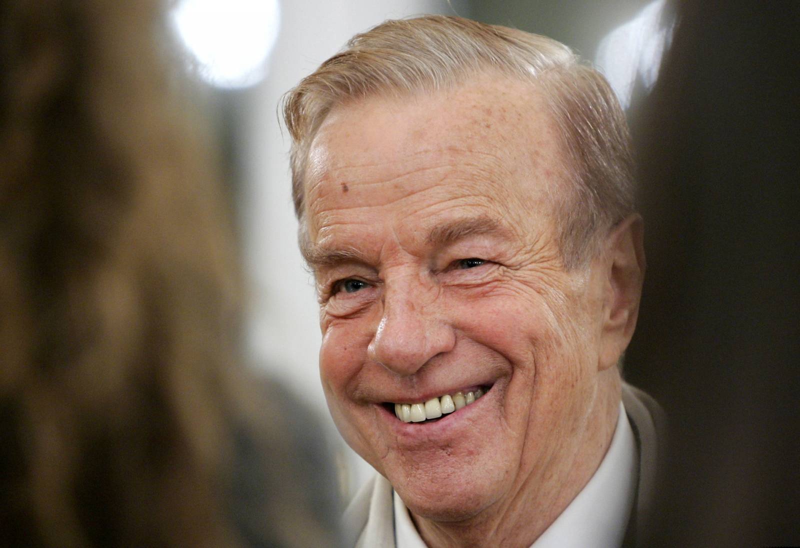 FILE PHOTO: Italy's film director Franco Zeffirelli smiles during a ceremony at the British Embassy in Rome Nove..
