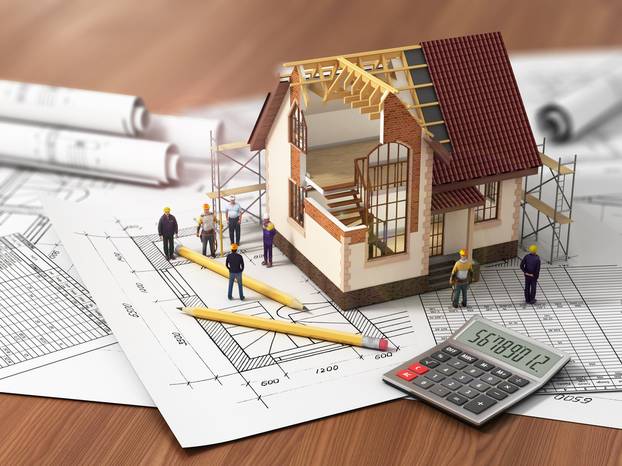 House,With,Open,Interior,On,Top,Of,Blueprints,,Documents,And