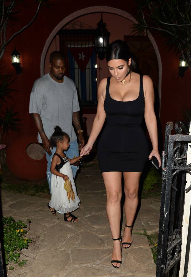 Kim Kardashian, Kanye West, And Kourtney Kardashian, Along With Their Children, Go Out For Dinner In Havana, Cuba
