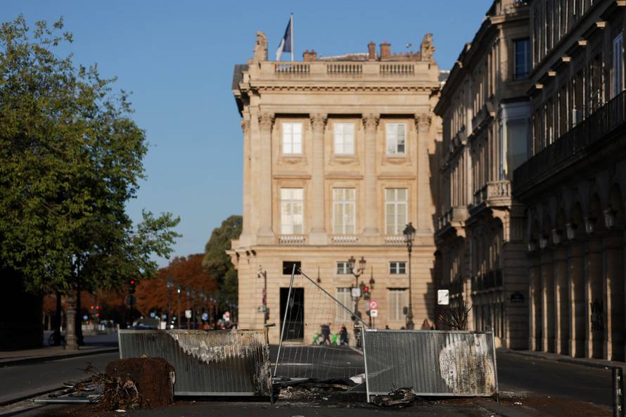 Aftermath of clashes during a national day of protests against the cost of living and rising fuel prices, in Paris