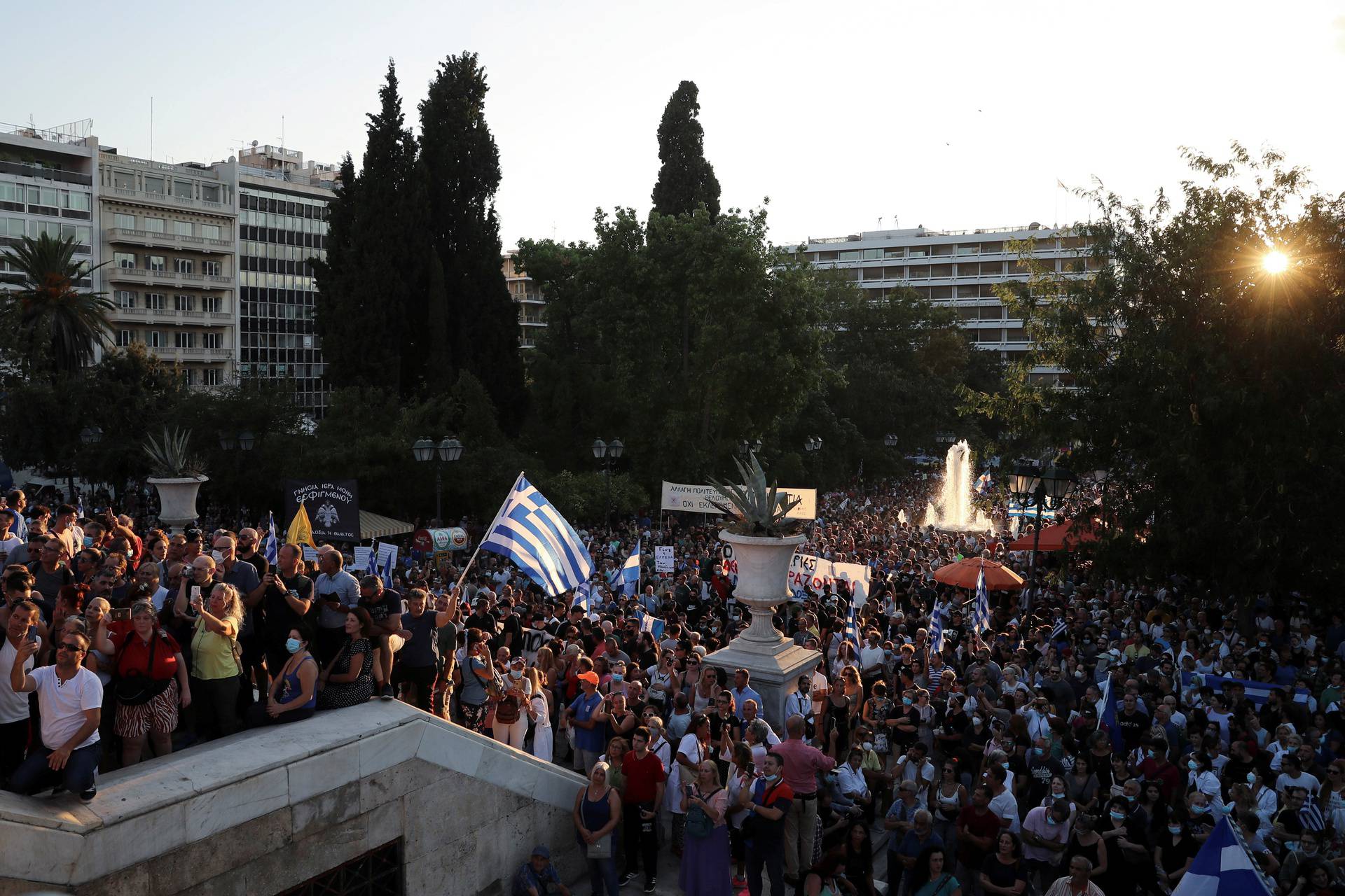 Protest against coronavirus disease (COVID-19) vaccinations in Athens
