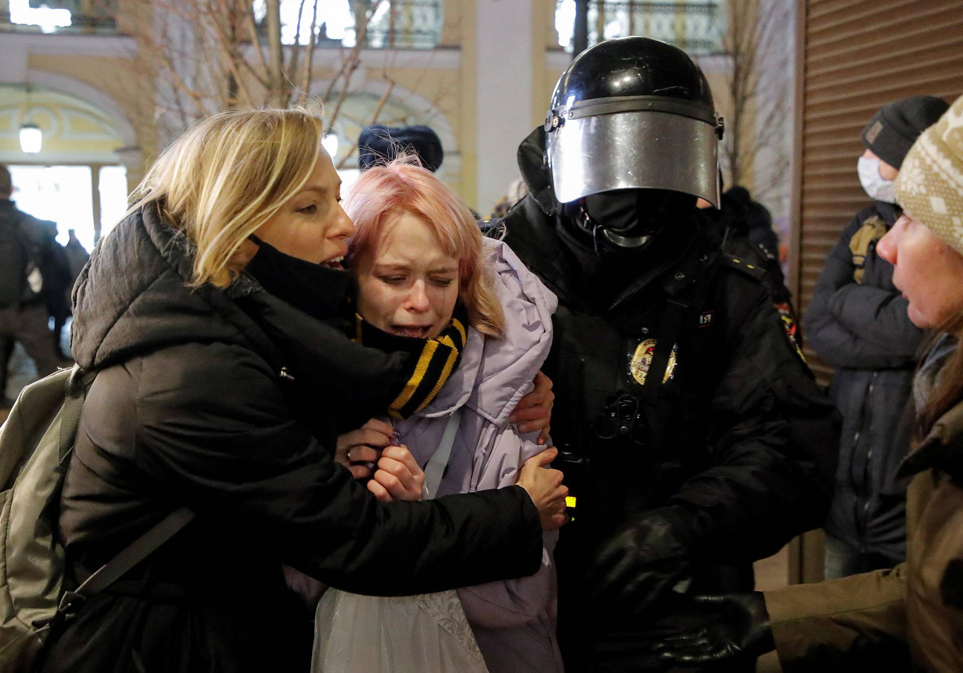 Anti-war protest against Russian invasion of Ukraine, in Saint Petersburg