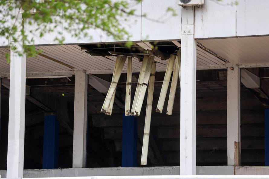 Zagreb: Dom sportova koji se obnavlja oštećen u snažnom nevremenu