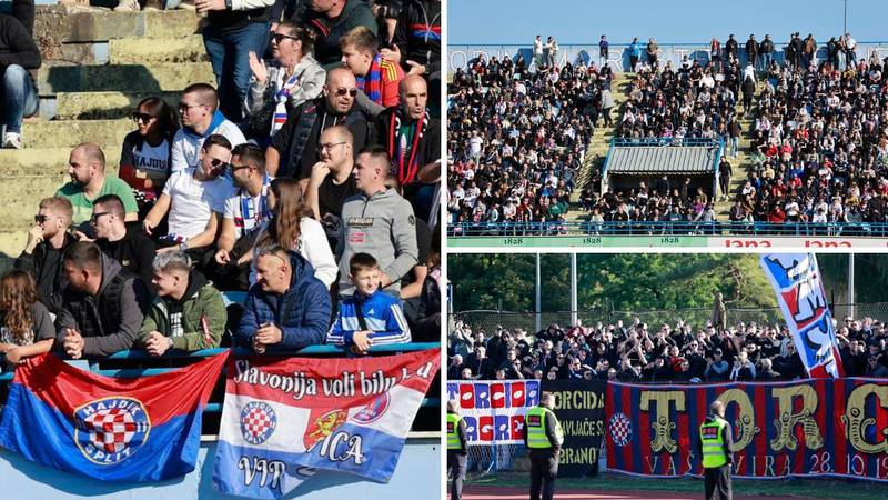 FOTO Splitski navijači preplavili sve tribine, obilježja Hajduka ukrasila stadion u Vinkovcima