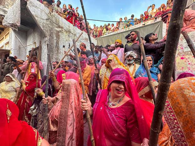 "Lathmar Holi" celebrations in Nandgaon