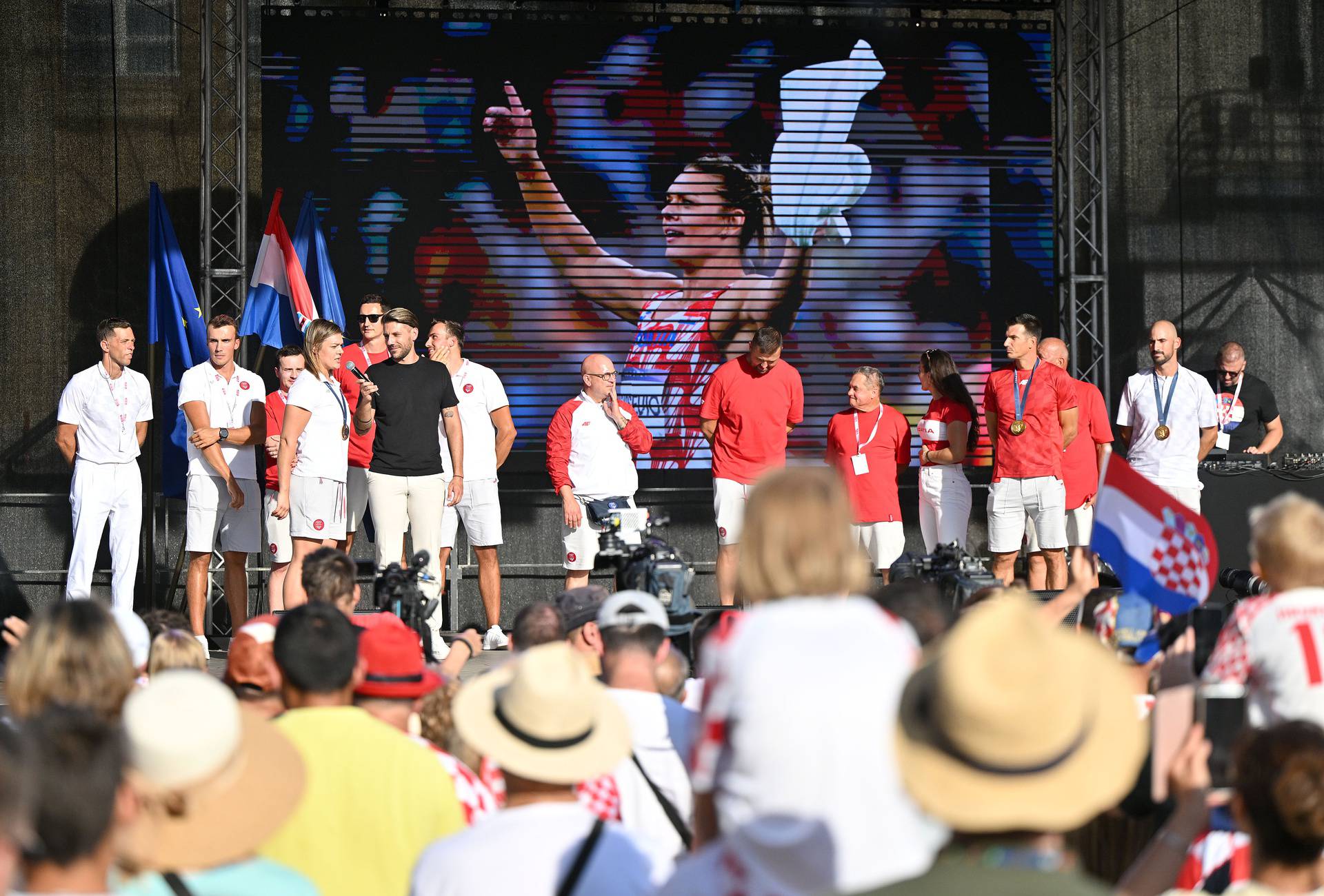 Zagreb: Doček hrvatskih olimpijaca na Trgu bana Jelačića