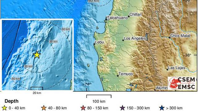 Potres magnitude 6.4 zatresao Čile: 'Treslo se kratko, ali jako'