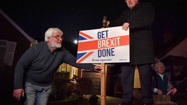 Britain's Prime Minister Boris Johnson campaigns in South Benfleet