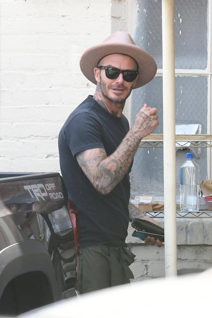 *EXCLUSIVE* David Beckham and his son Romeo visit a nail salon