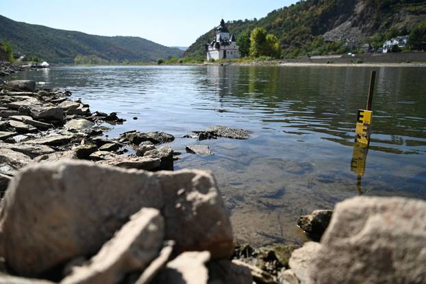 Low water levels on river Rhine