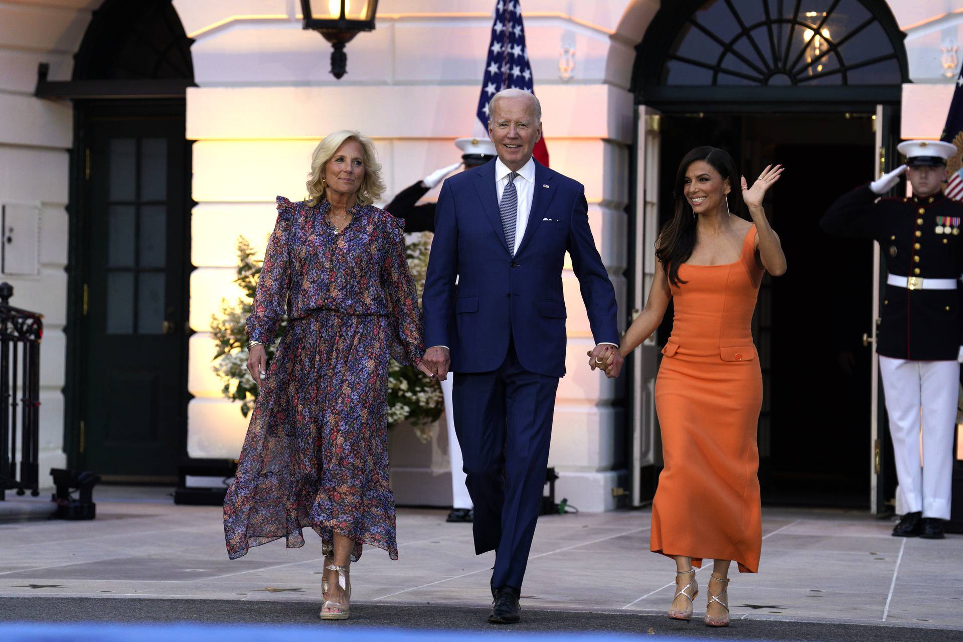 President Biden with Eva Longoria at a screening of the movie Flamin Hot