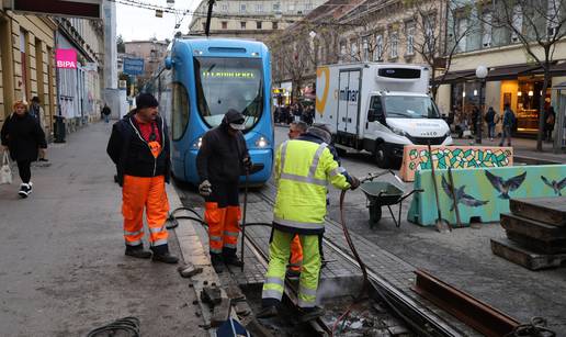 FOTO Zastoj tramvaja u centru Zagreba: Traje sanacija tračnica