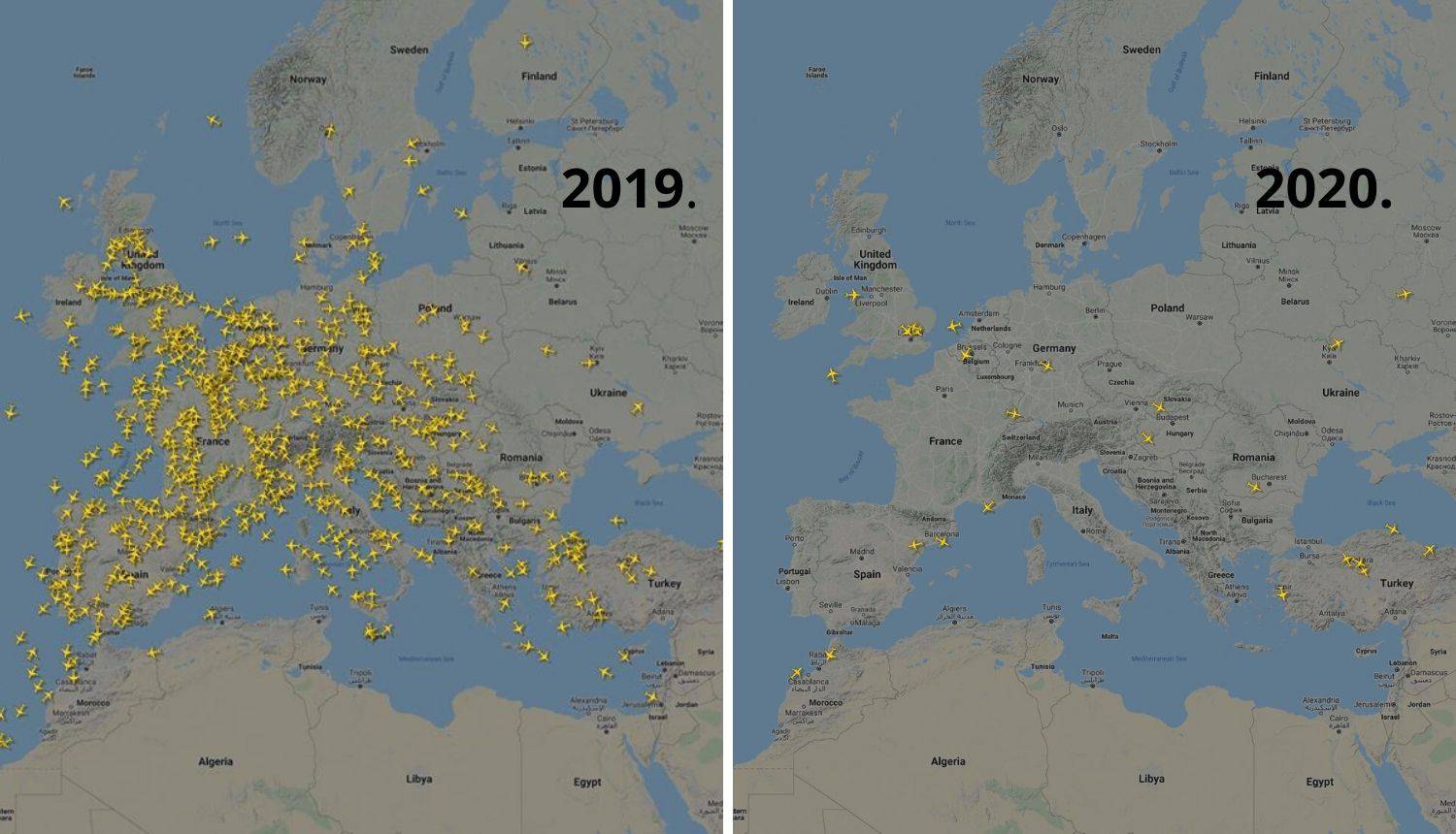 Potop aviokompanija: Na nebu iznad Europe samo 27 aviona