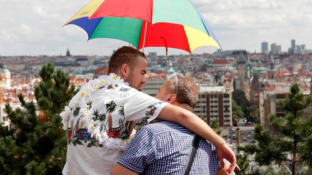 Participants attend the Prague Pride Parade in support of gay rights, in Czech Republic