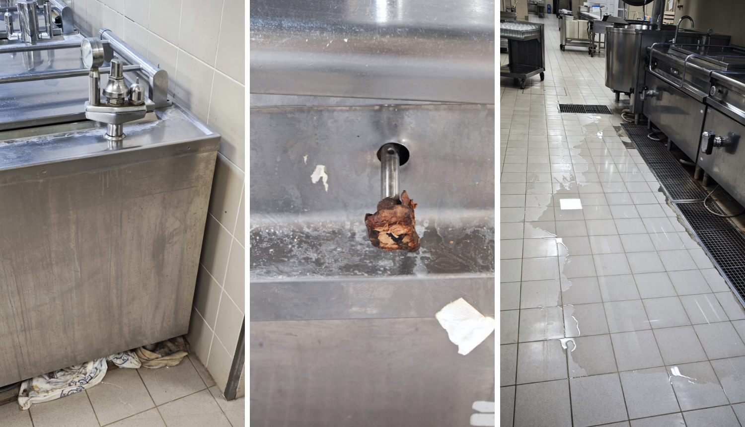Fotografije kuhinje iz KBC -a Split: Zahrđale ručke, potrgani ormari, voda je po podu...