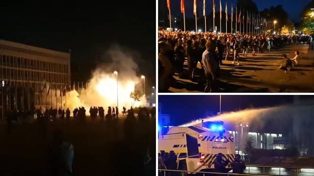 VIDEO Pogledajte snimke kaosa u Ljubljani: Bacali baklje, gađali policajce, oni uzvratili suzavcem