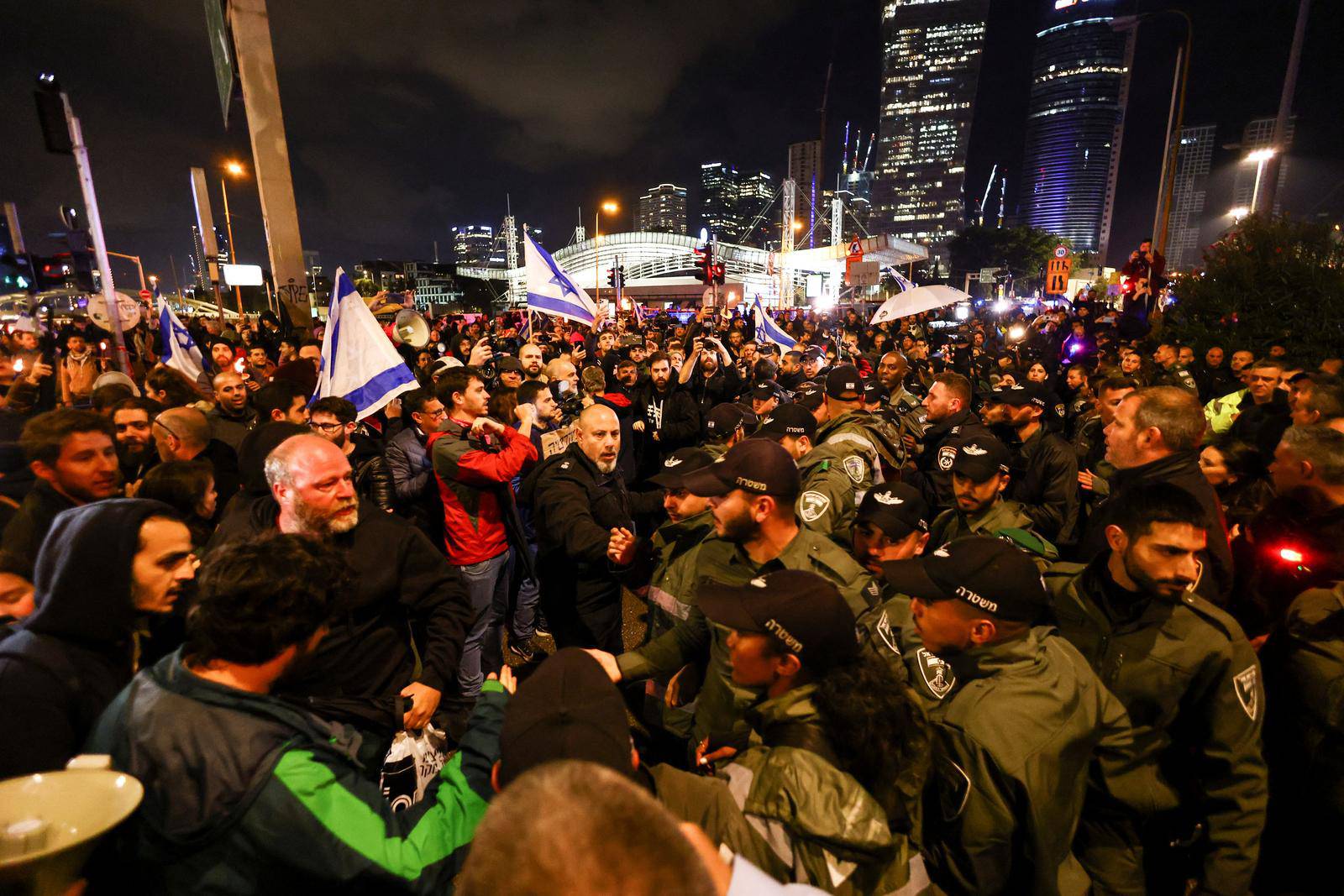 Protest against Israeli Prime Minister Netanyahu's right-wing coalition in Tel Aviv