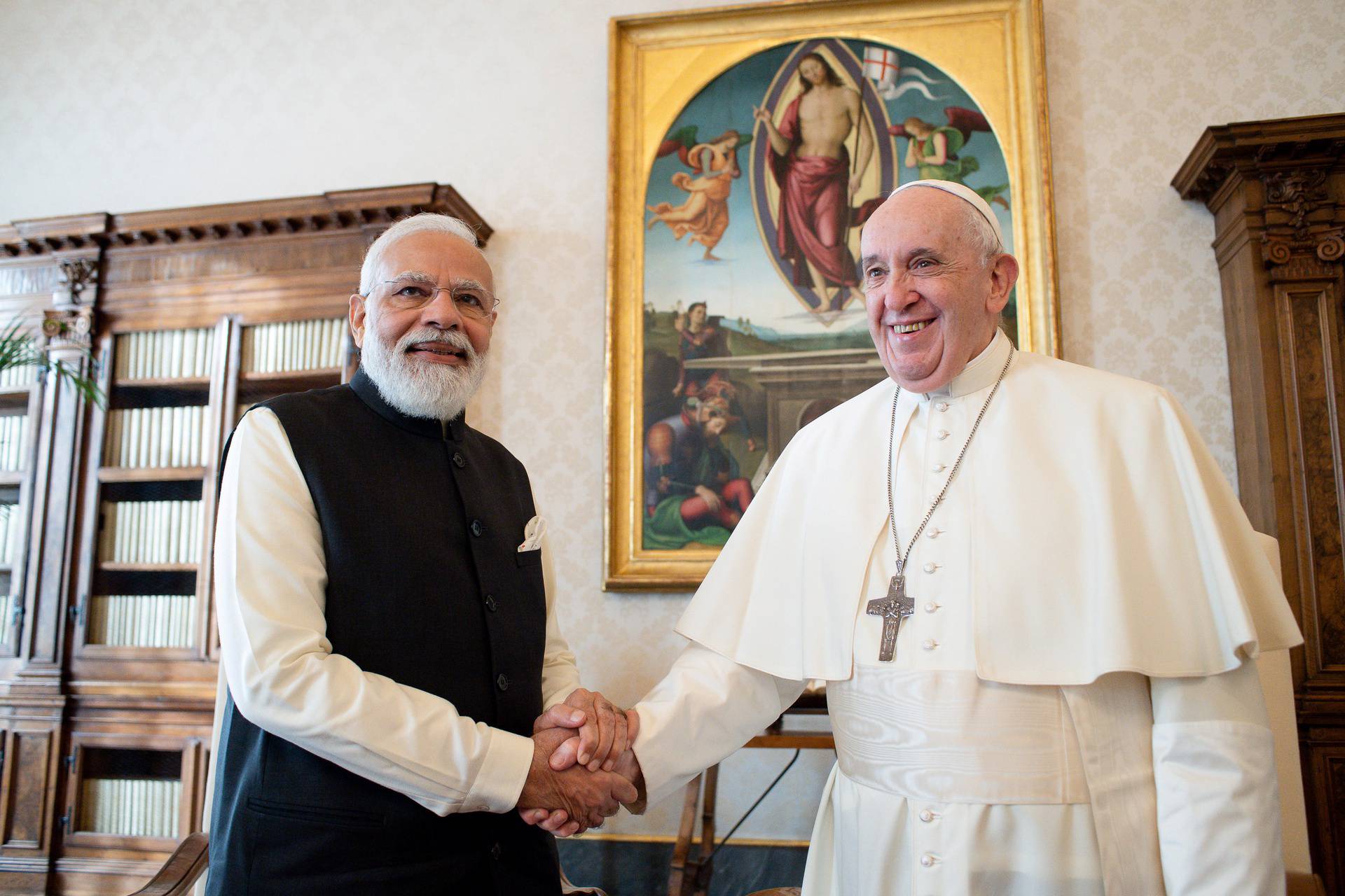 Pope Francis meets with India's Prime Minister Modi at the Vatican