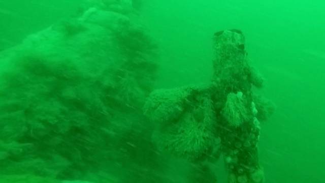 The well-preserved wreck of a World War One German submarine, possibly still containing the bodies of 23 crew members, found off the Belgian coast, is seen on this handout picture provided by KB Vlaanderen