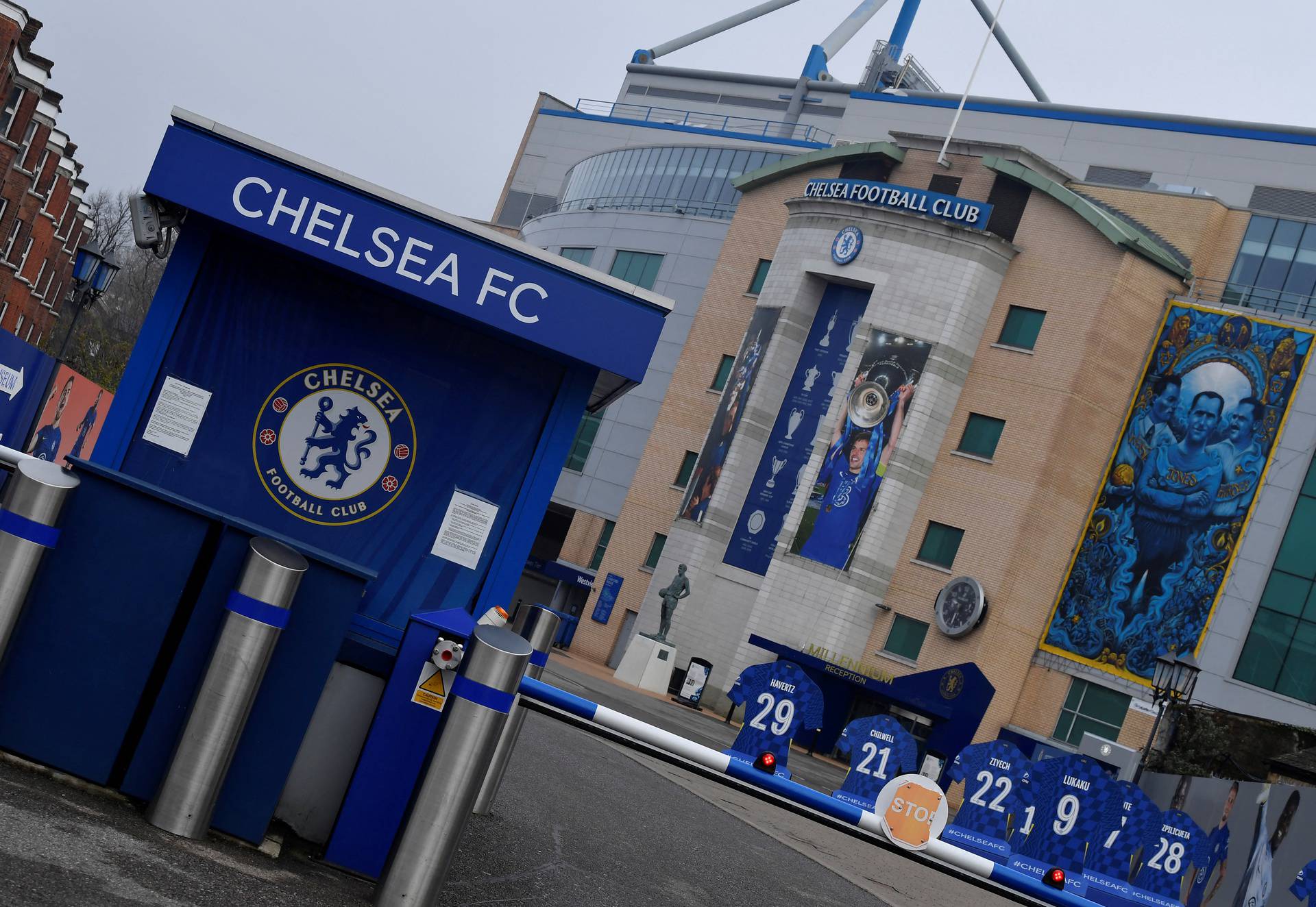 Stamford Bridge, the stadium for Chelsea Football Club, in London