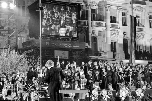 Zagreb: Svečano otkrivanje spomenika banu Josipu Jelačiću na istoimenom trgu, 15.10.1990.
