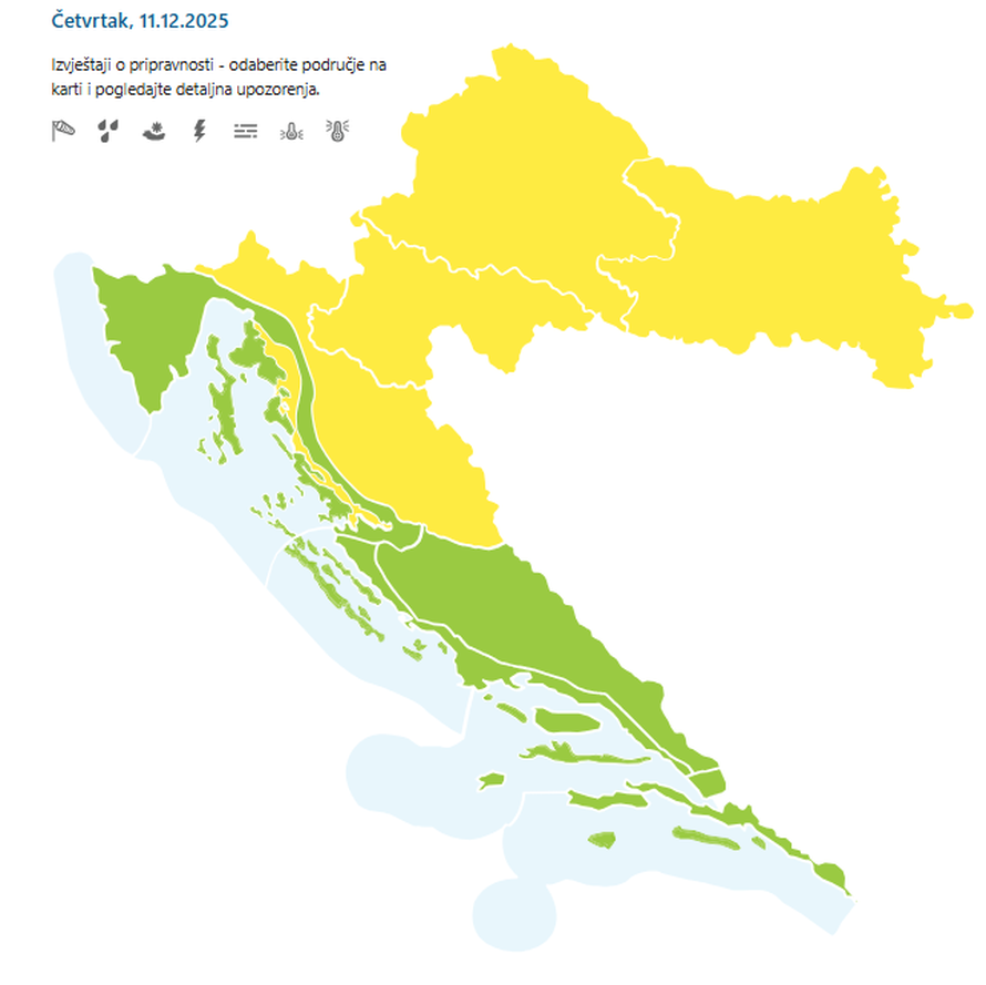 Magla i minusi 'okovali' su dio Hrvatske! Na moru do 16°C